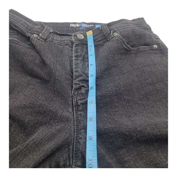 Style & Co Jeans Womens 12P Short Black Tummy Control Straight Leg Petite Casual - Picture 7 of 9